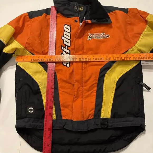 Vtg skidoo jacket Youth size 16 Racing Team Orange Black Bombardier Snowmobile - Picture 10 of 16